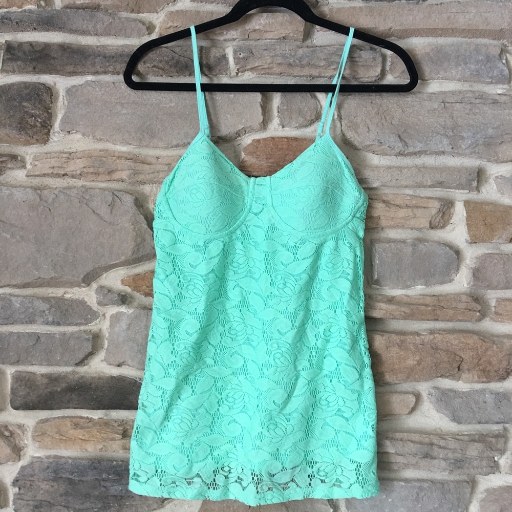 Women’s Candies Teal Lace Tank Top size M